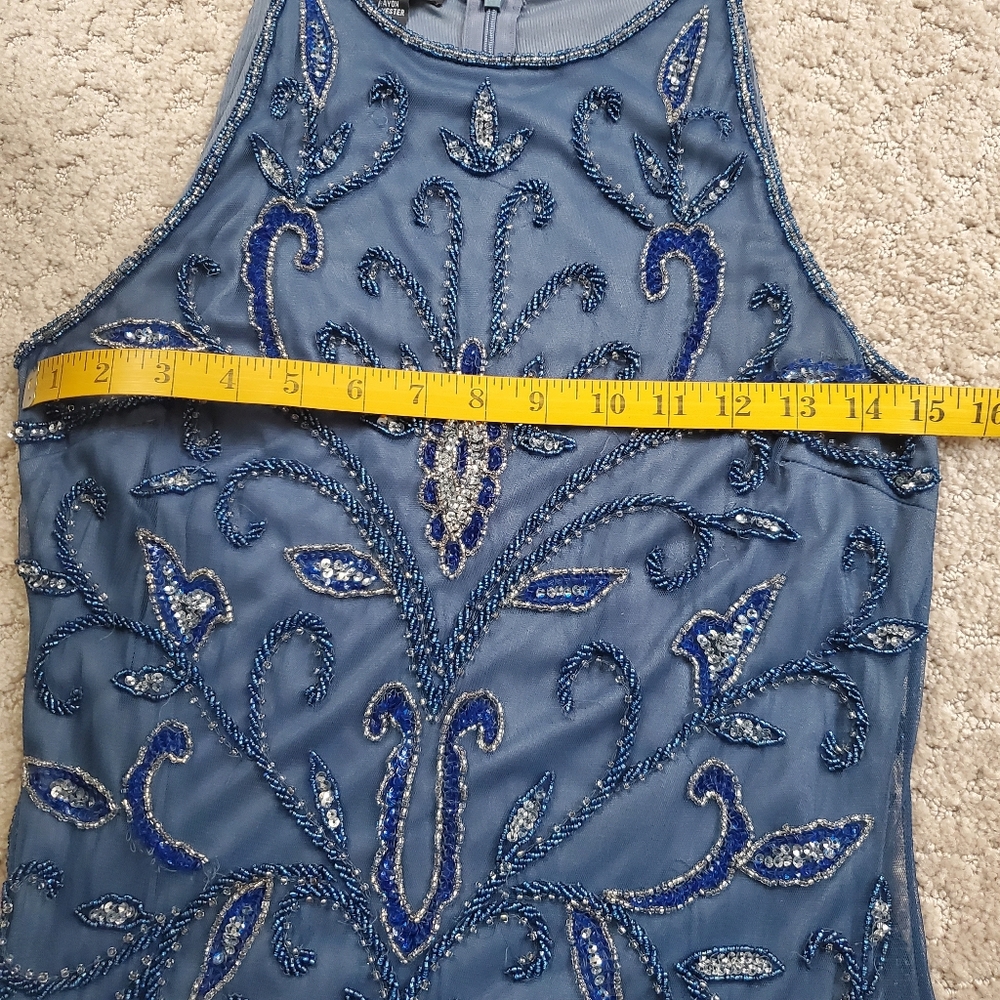 Pisarro Nights Blue Beaded Midi Dress - Picture 11 of 11